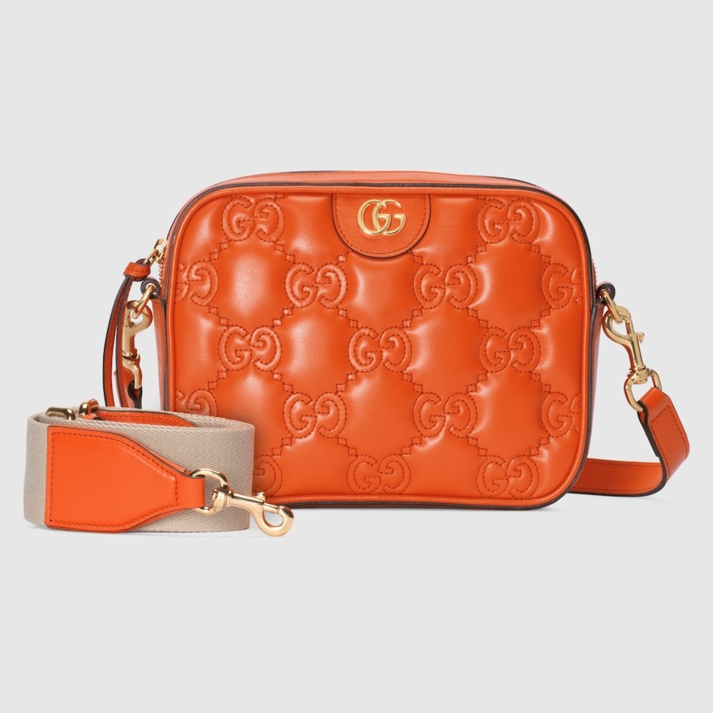 Gucci Orange Quilted Crossbody Bag with GG Monogram - orig. $2200